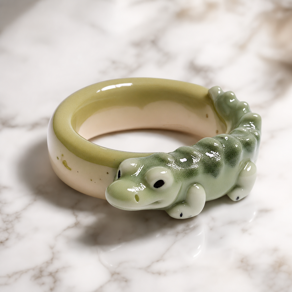 Crocodile Resin Ring Cute Alligator Anima Rings