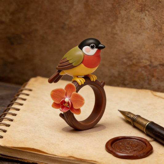 Cute Bird And Flower Rings