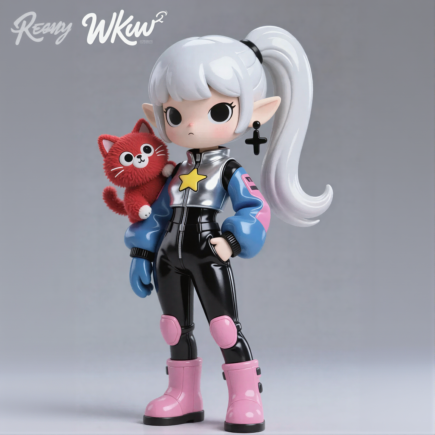 Trendy Girl and Cat Figurines