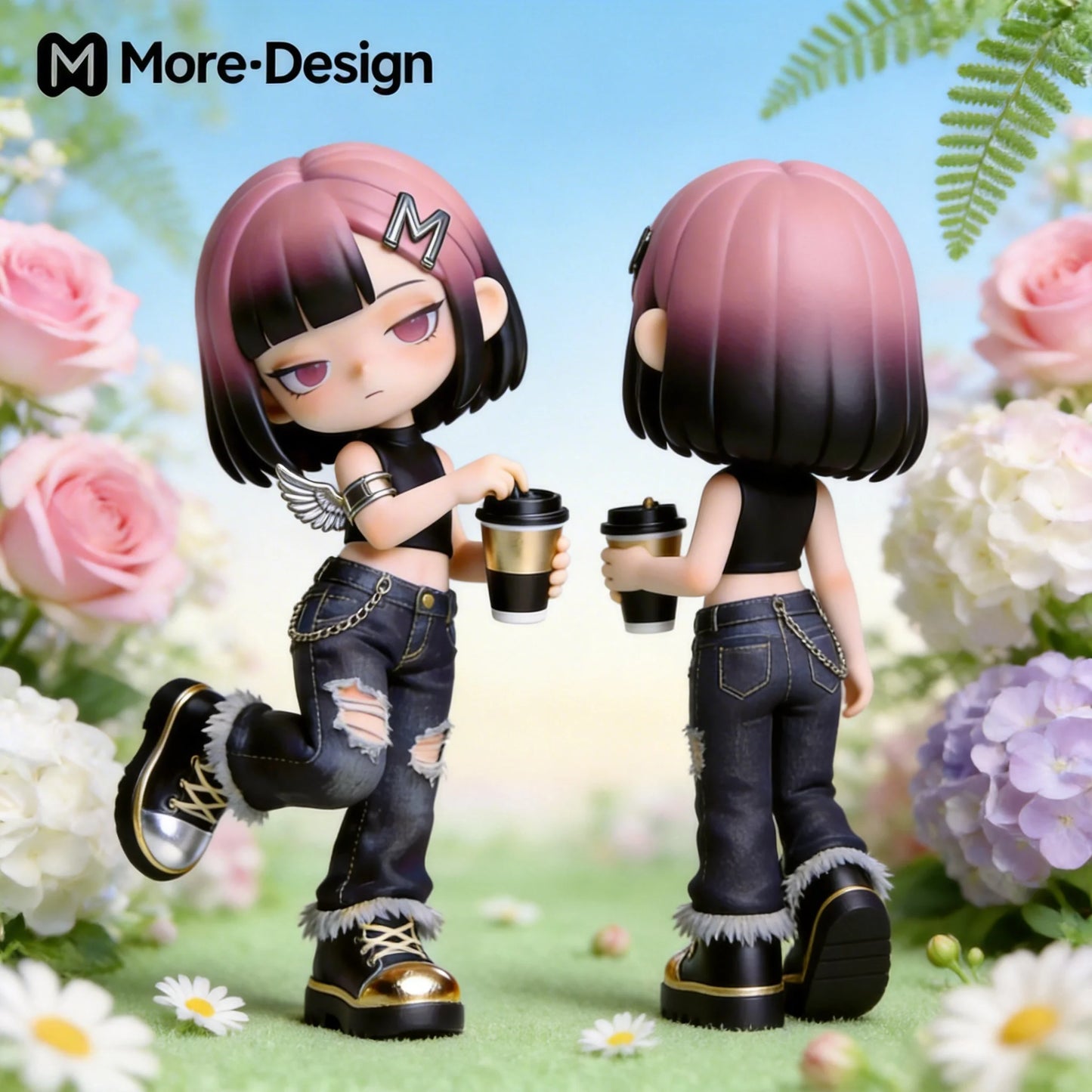 Trendy Coffee Girl Figurine