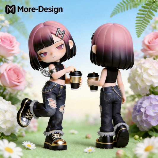 Trendy Coffee Girl Figurine