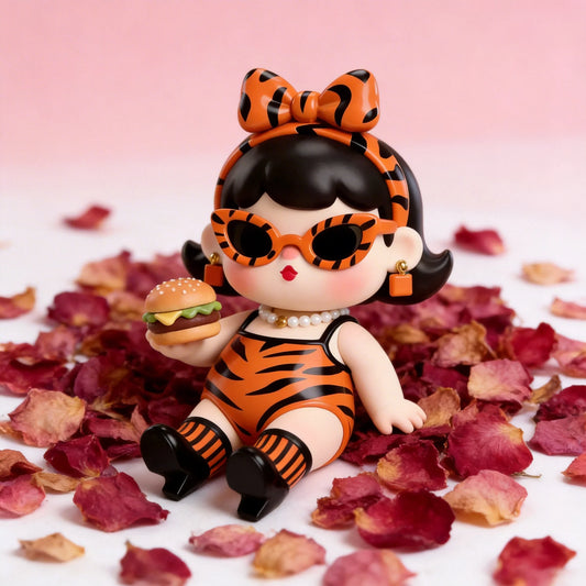 Tiger Stripes Fashion Cute Girl Figurines