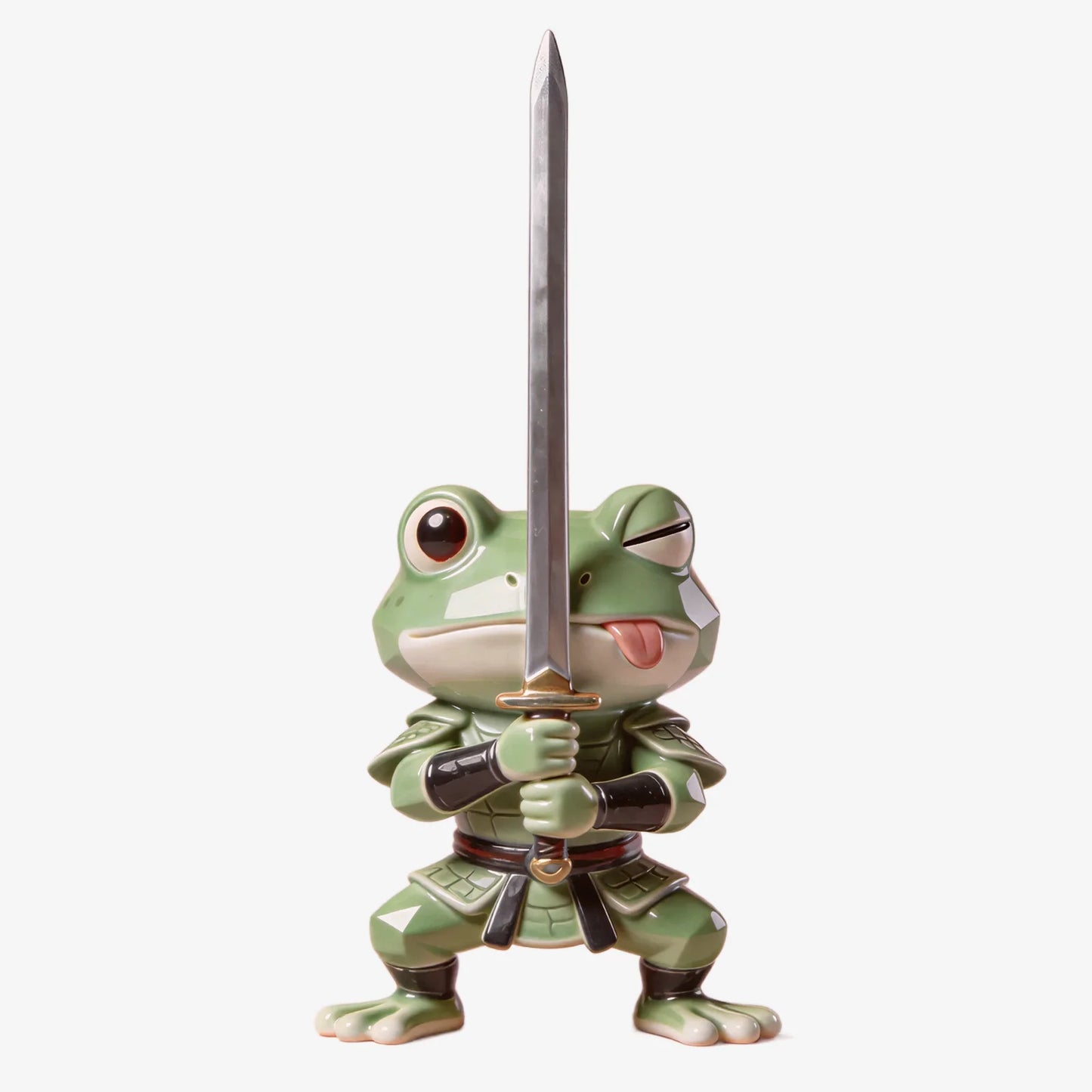 Sword Holding Cute Frog Figurines