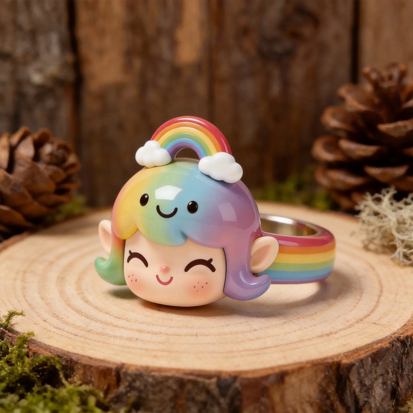 Rainbow Cute Elf Rings