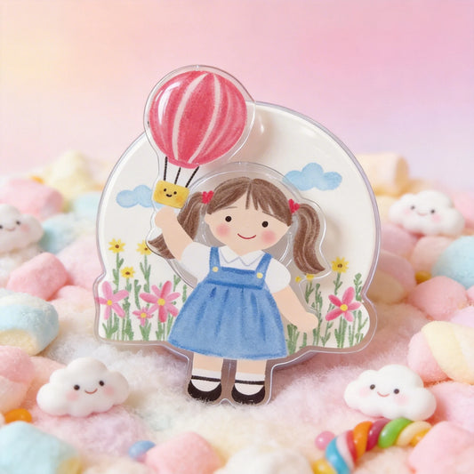 Girl Balloon Fun Phone Grip Stand