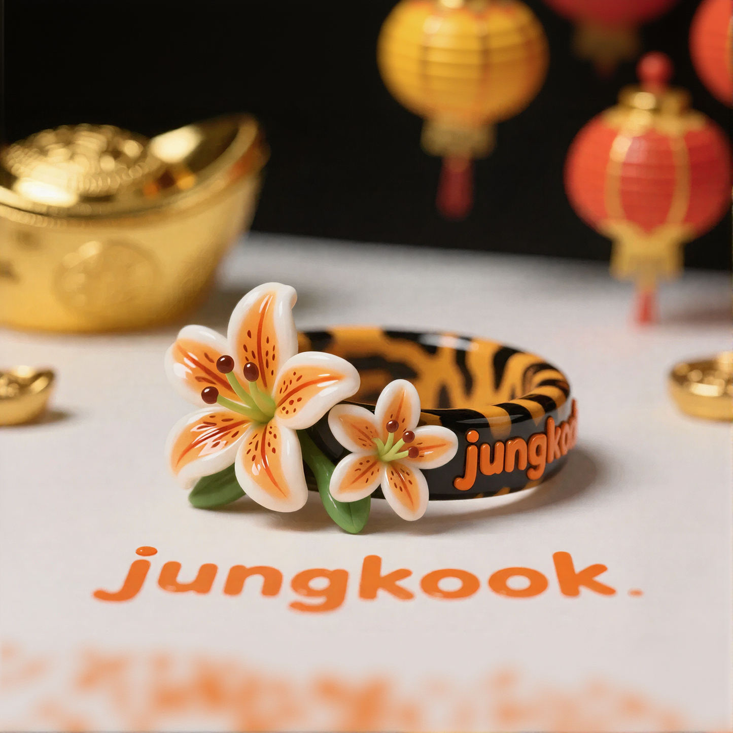 Tiger Stripe Flower Style Rings