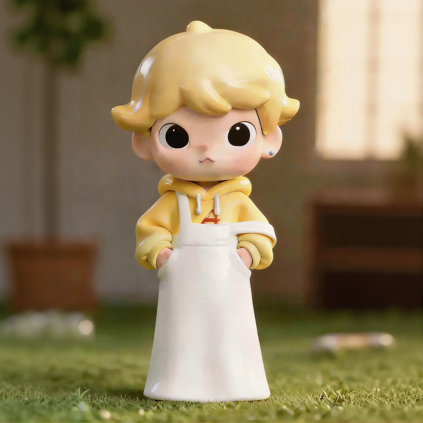 Cute Yellow Dress Girl Figurines