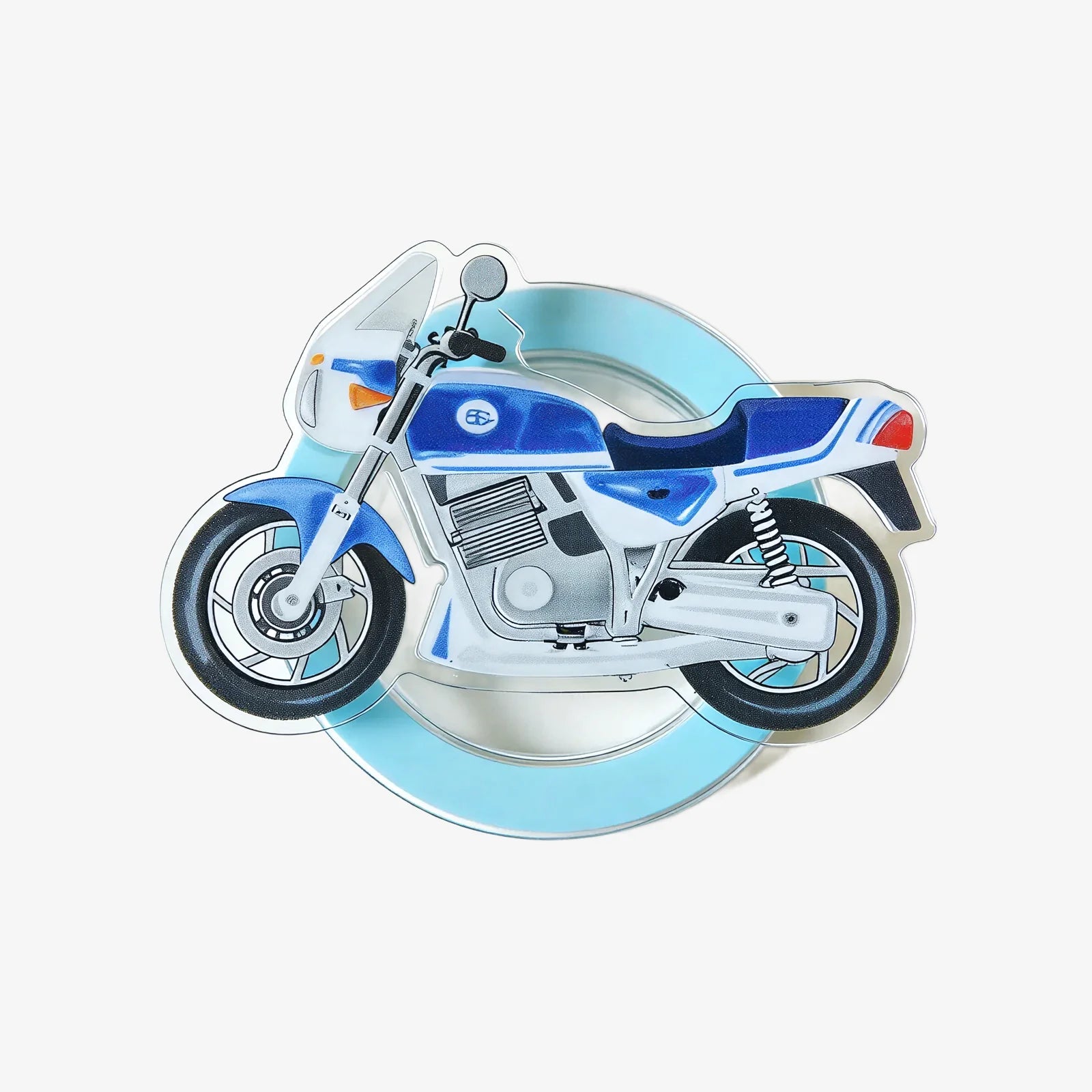 Blue & White Motorcycle Phone Grip Stand