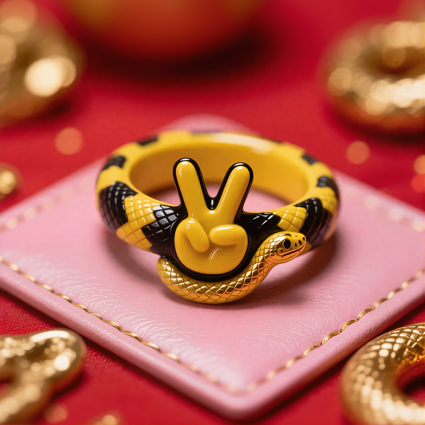 Snake Peace Sign Rings