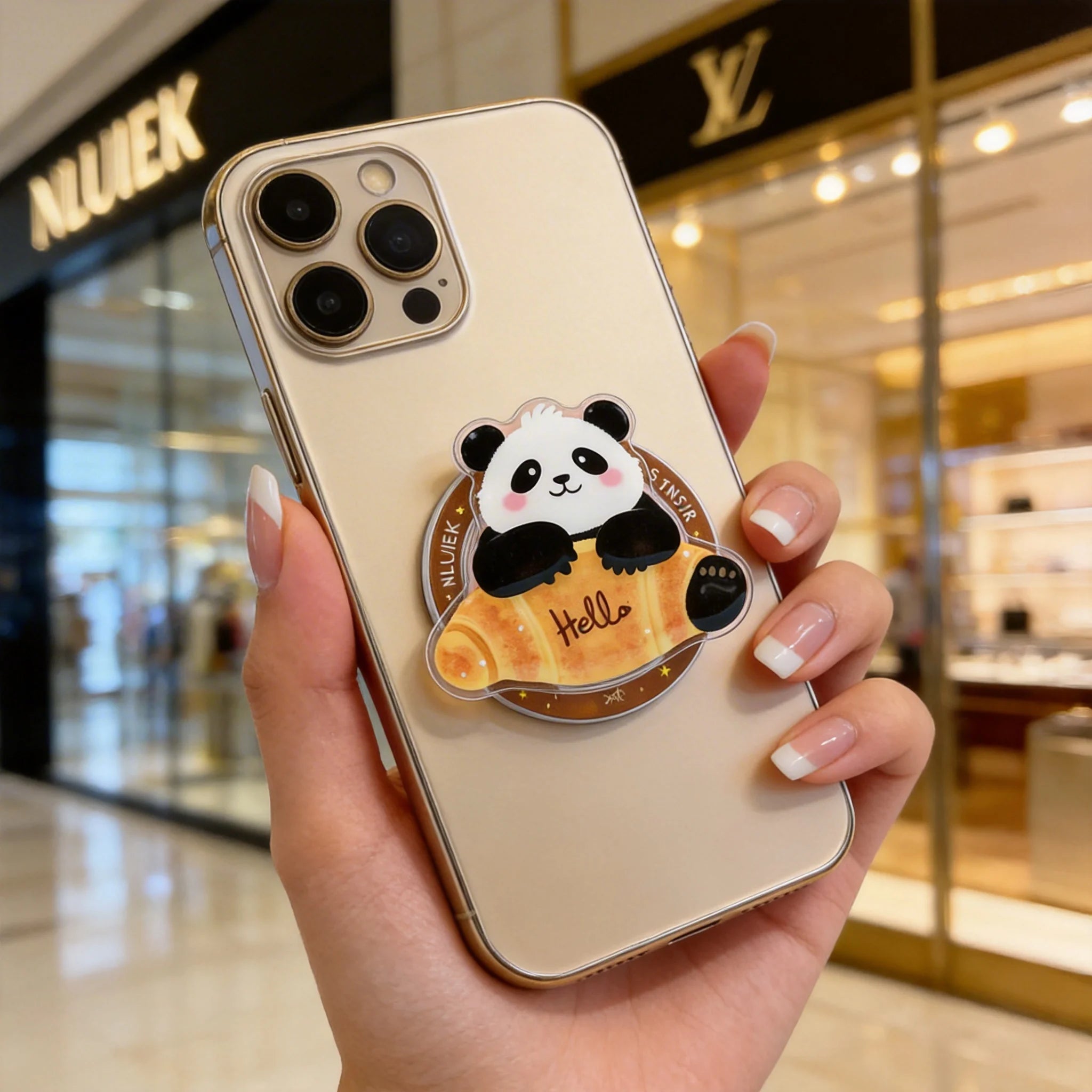 Panda Bread Phone Grip Stand
