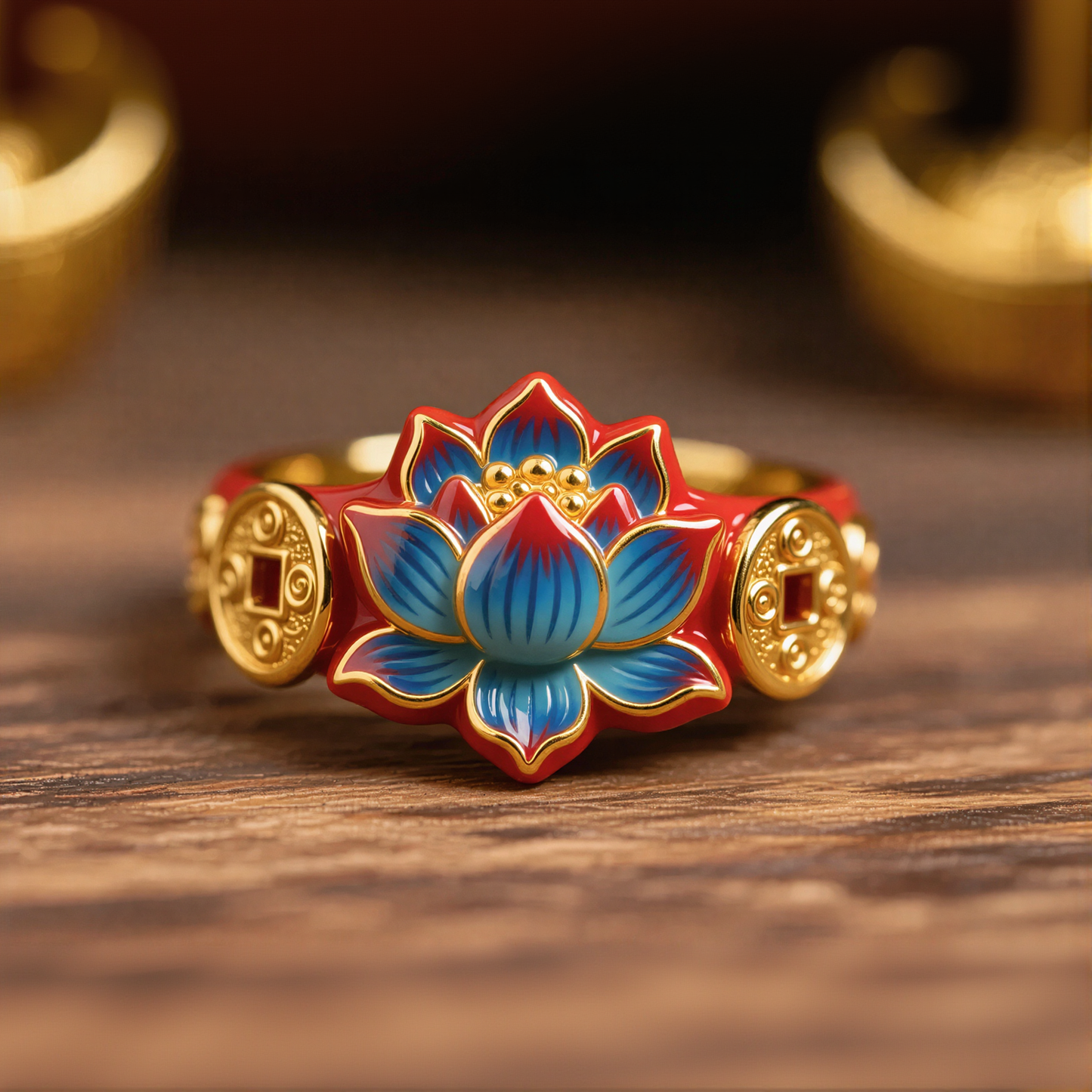 Lotus Gold Decor Rings