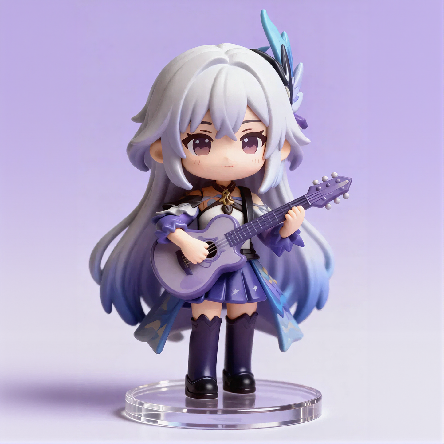 Guitar Girl Q Version Figurine