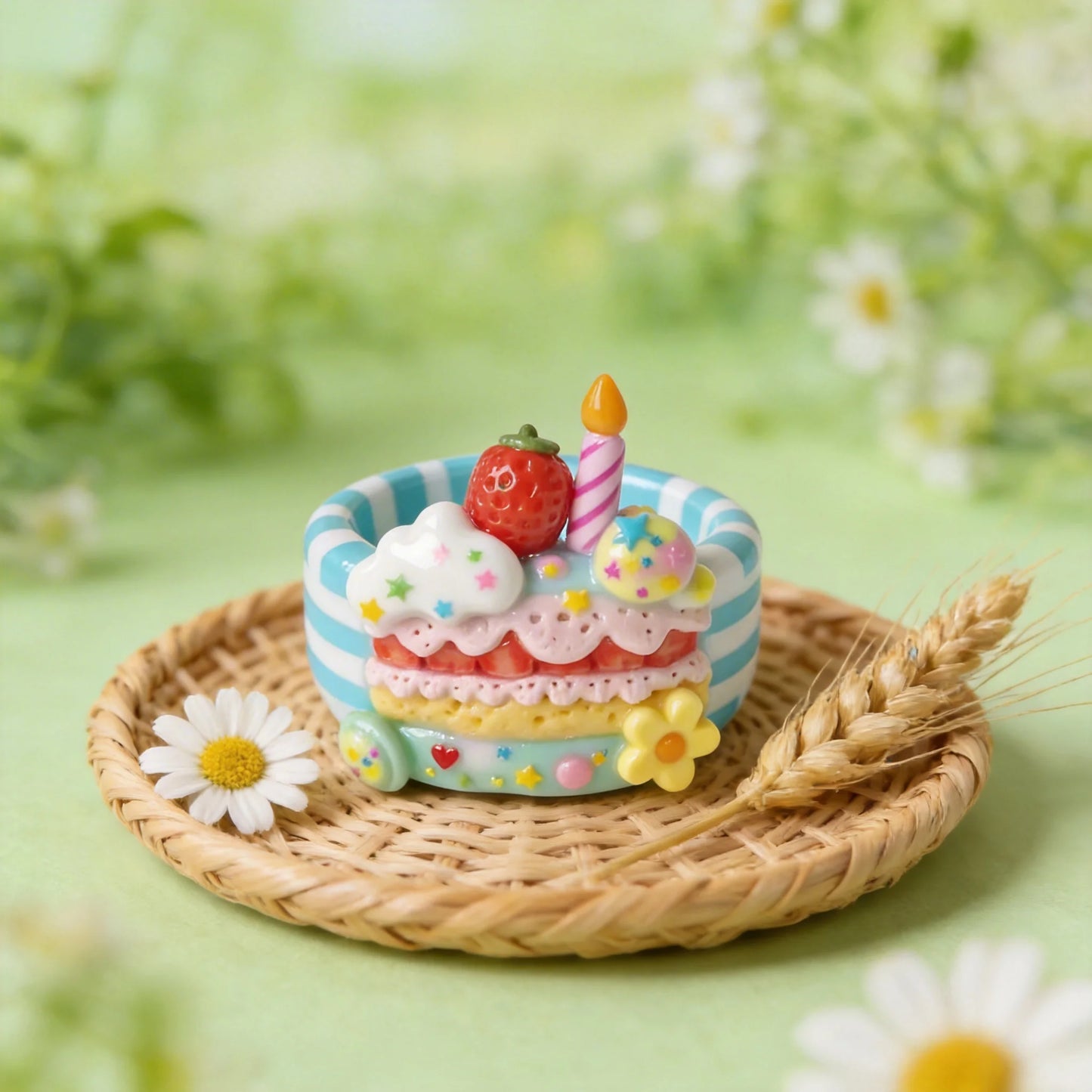 Colorful Cake Element Rings
