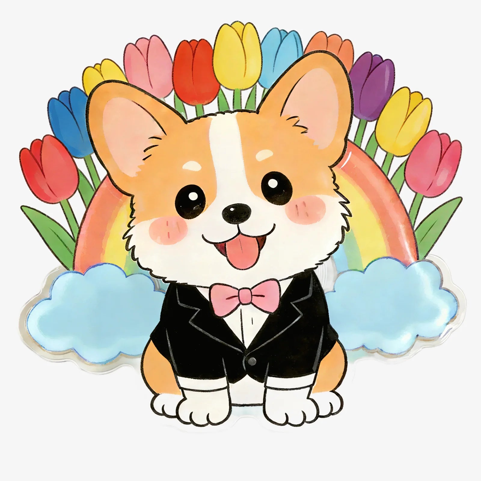 Cute Pet Rainbow Style Phone Grip Stand