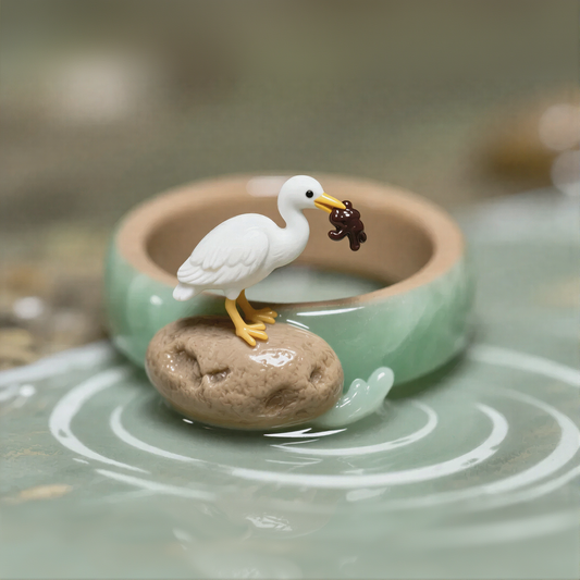 Egret Carrying A Gift Rings