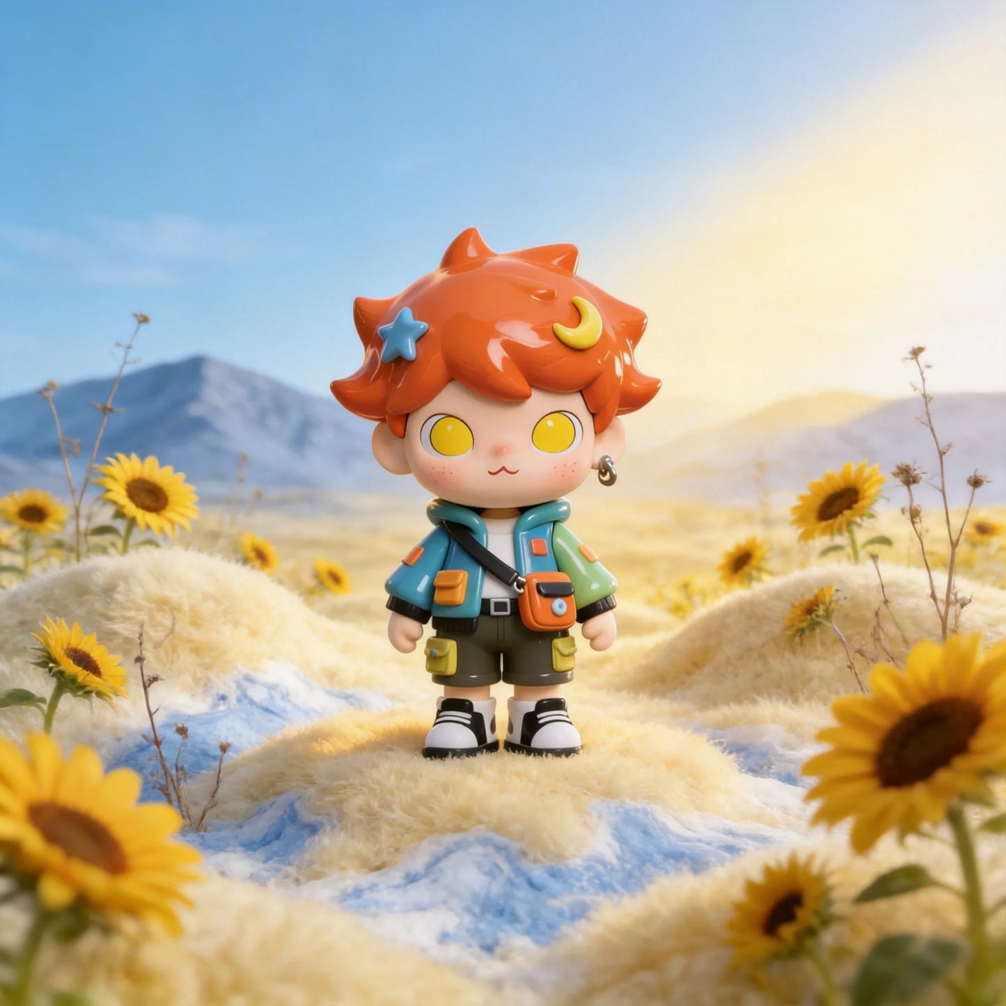 Mountain Sunflower Cool Boy Figurine