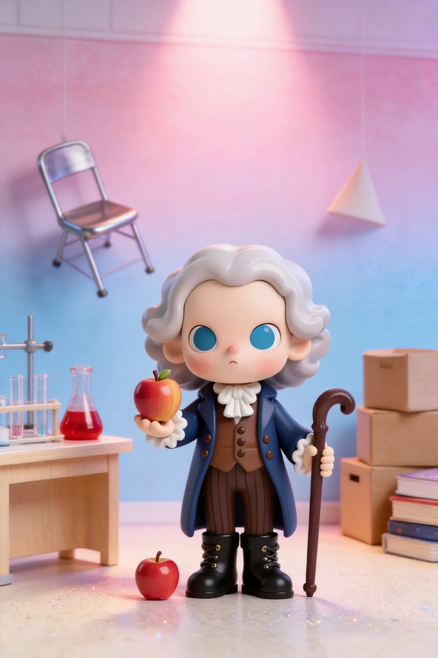 Scholar Holding Apple Figurine