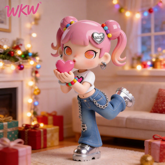 Pink Hair Love Girl Figurine