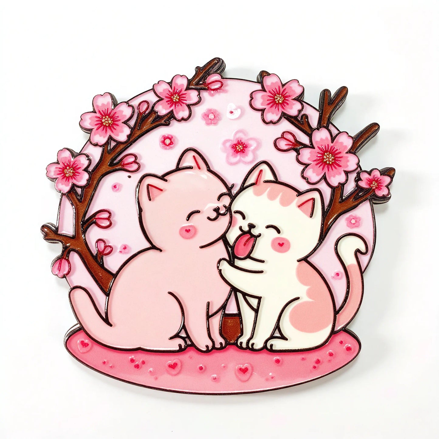 Cherry Blossom Falling Cat