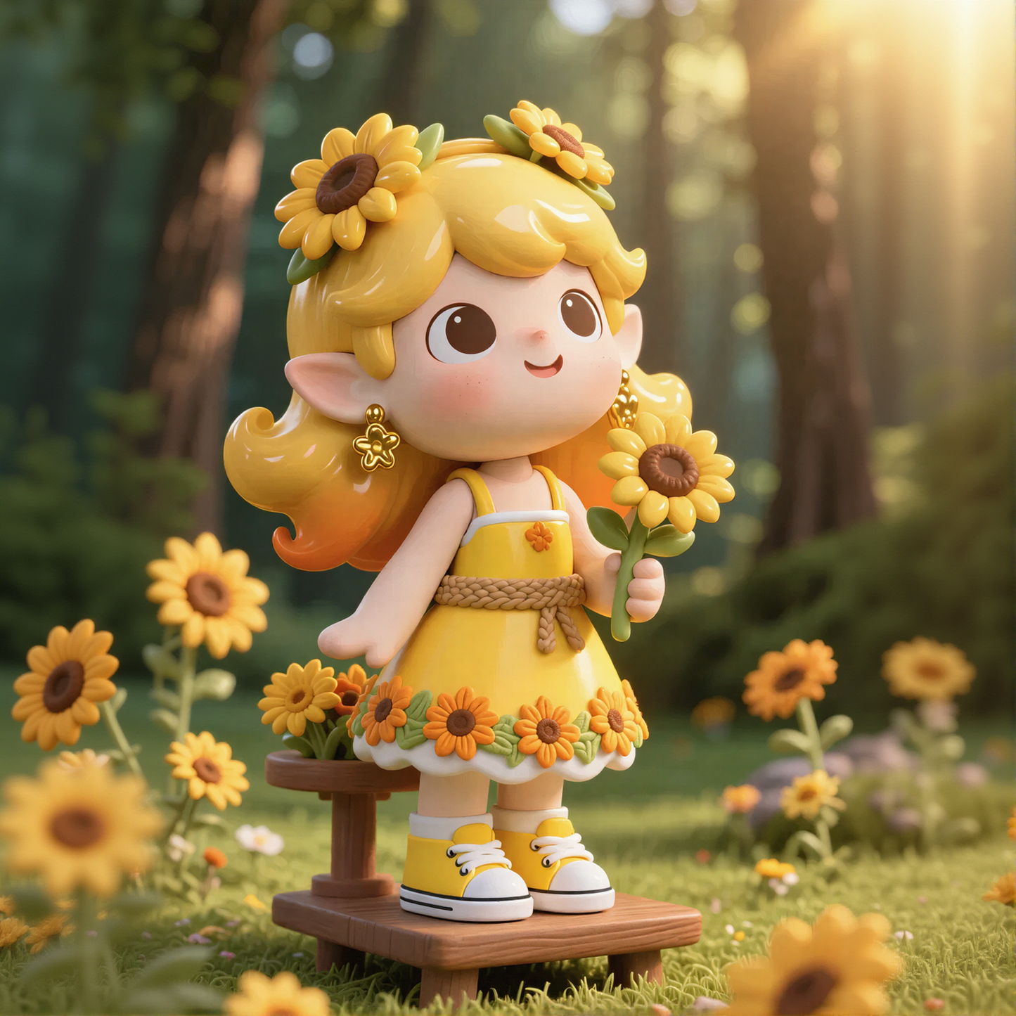 Sunflower Girl Figurine