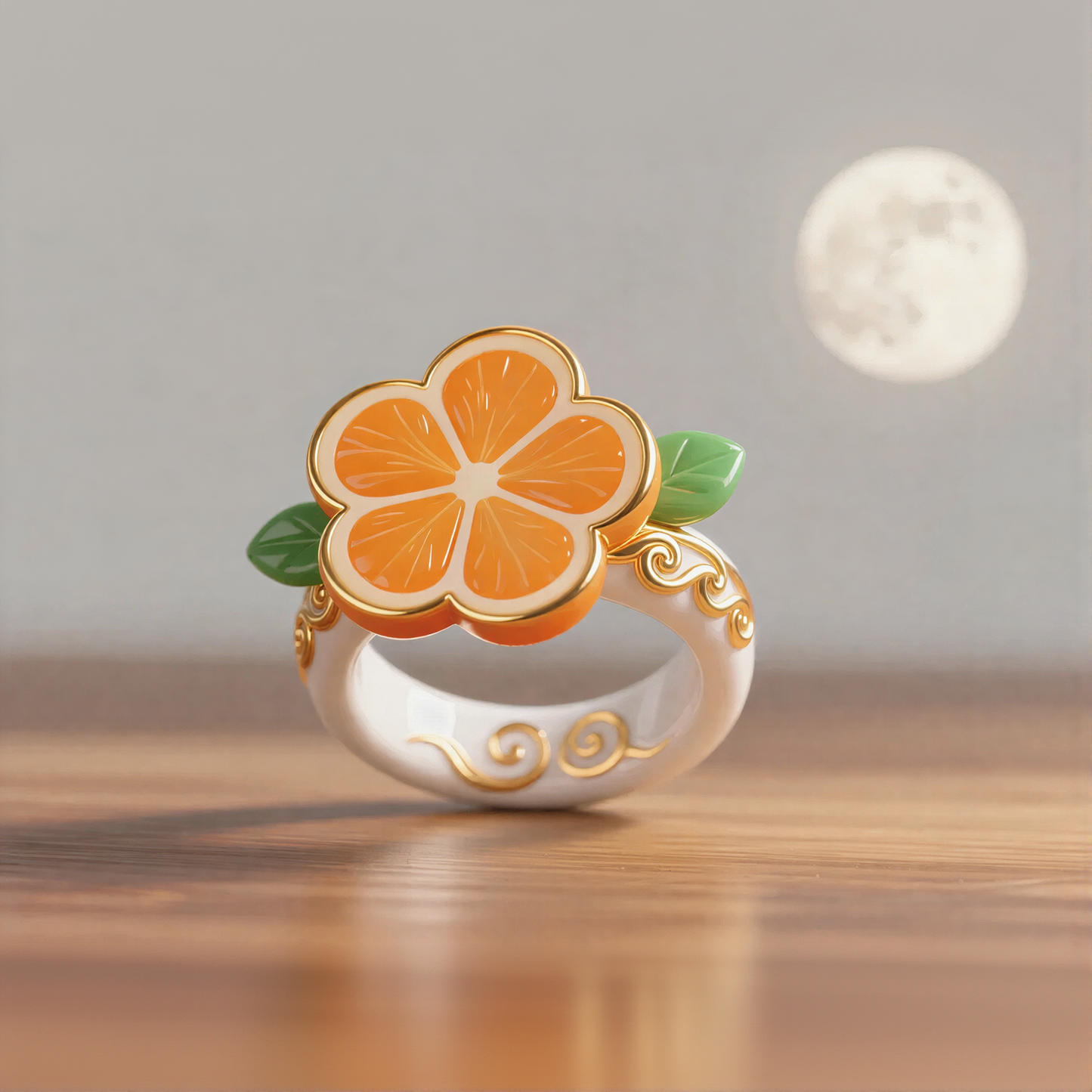 Orange Flower Rings
