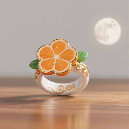 Orange Flower Rings