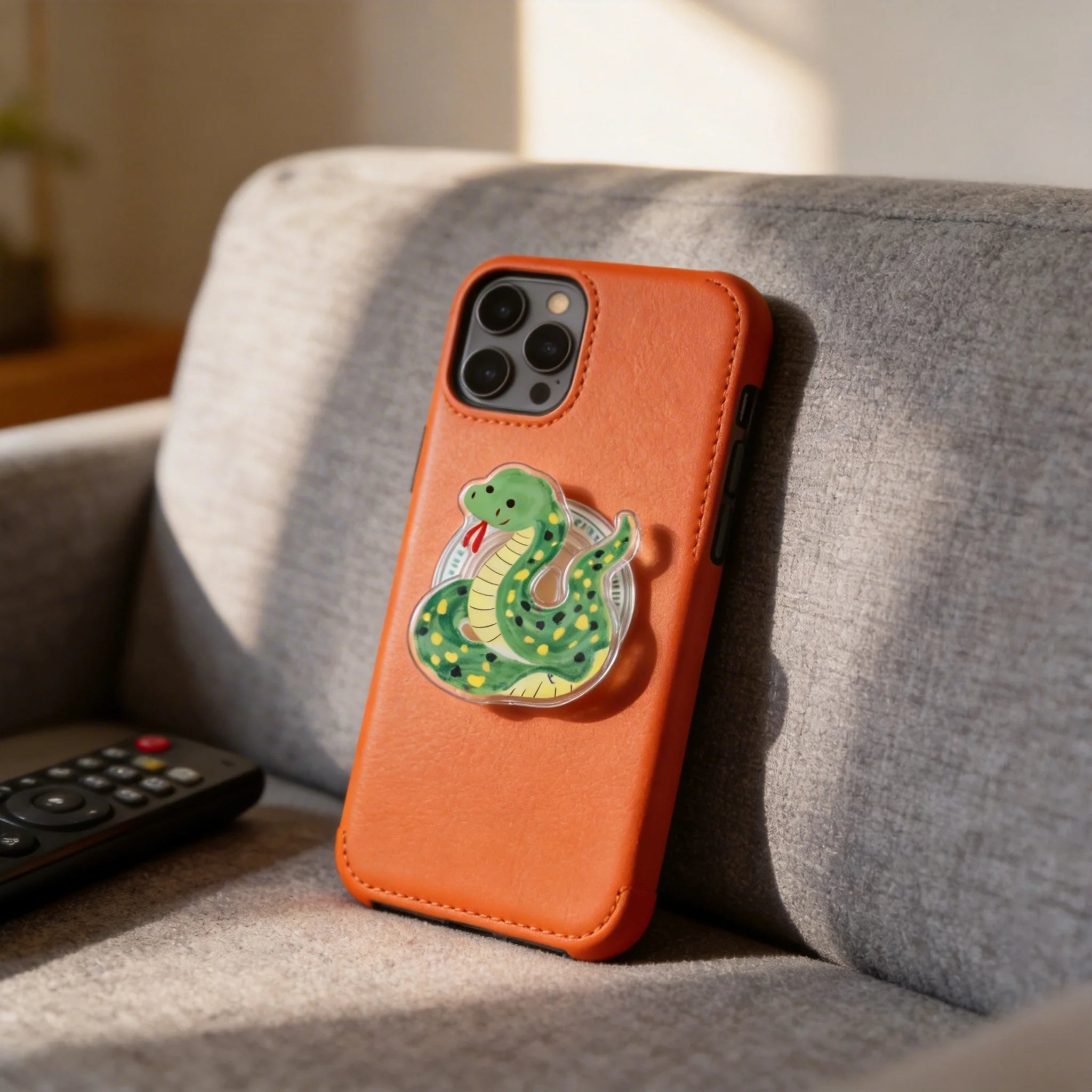 Cute Green Snake Shape Phone Grip Stand