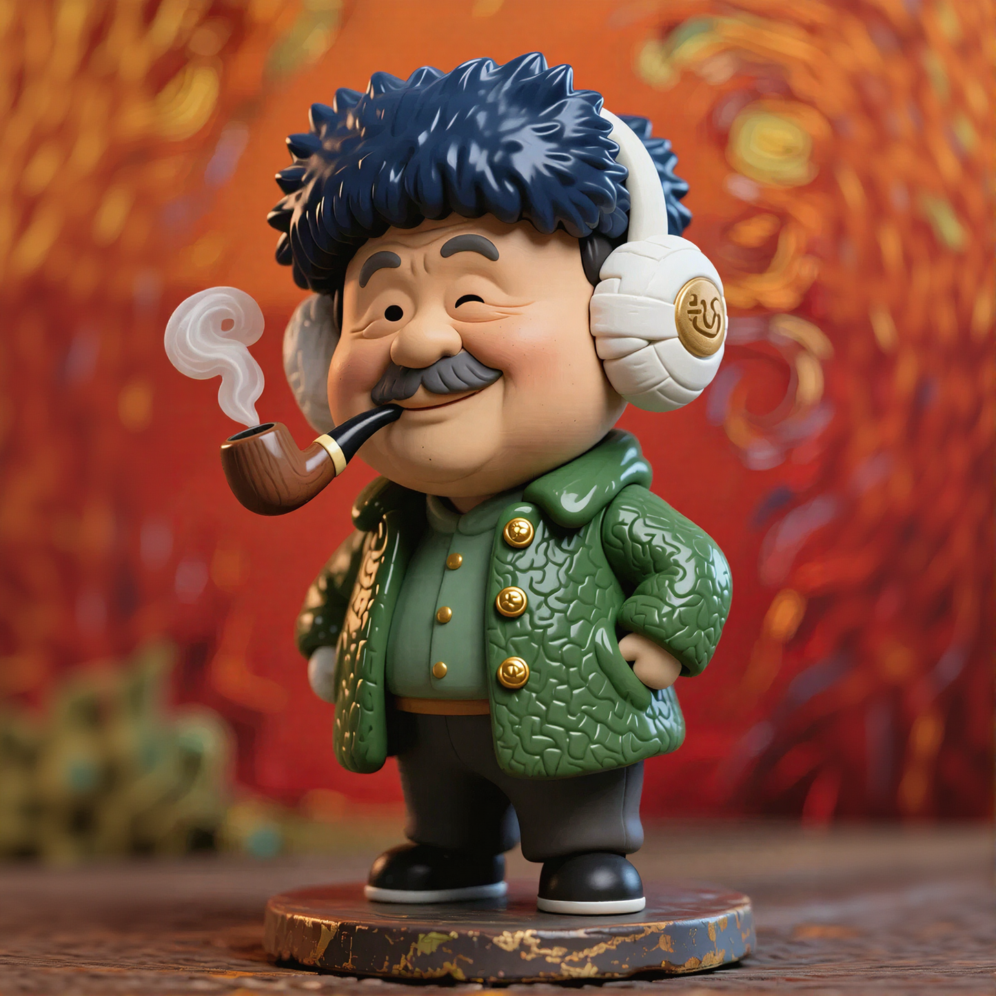 Cute Figure with Earmuffs Figurine