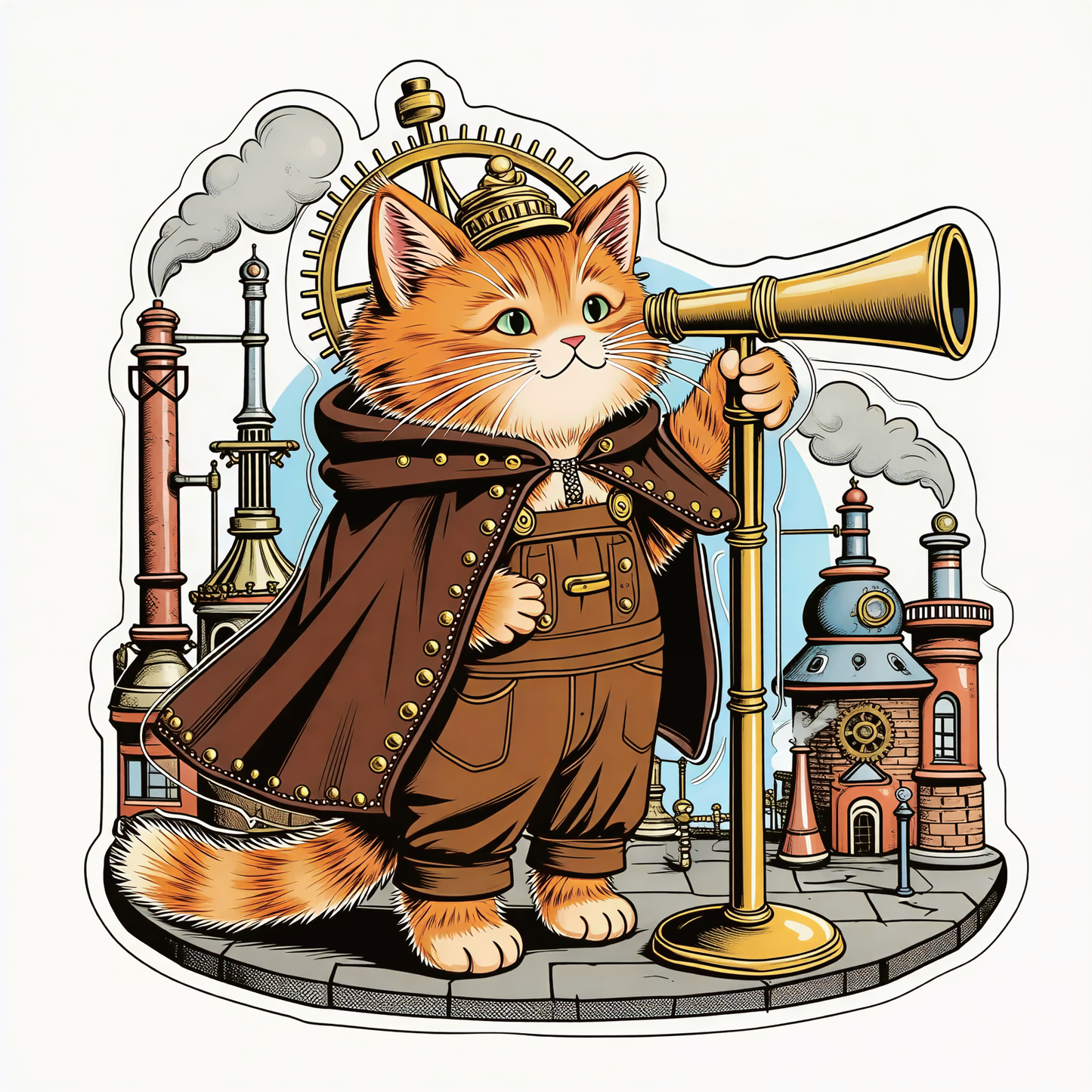 Steampunk Cat Phone Grip Stand