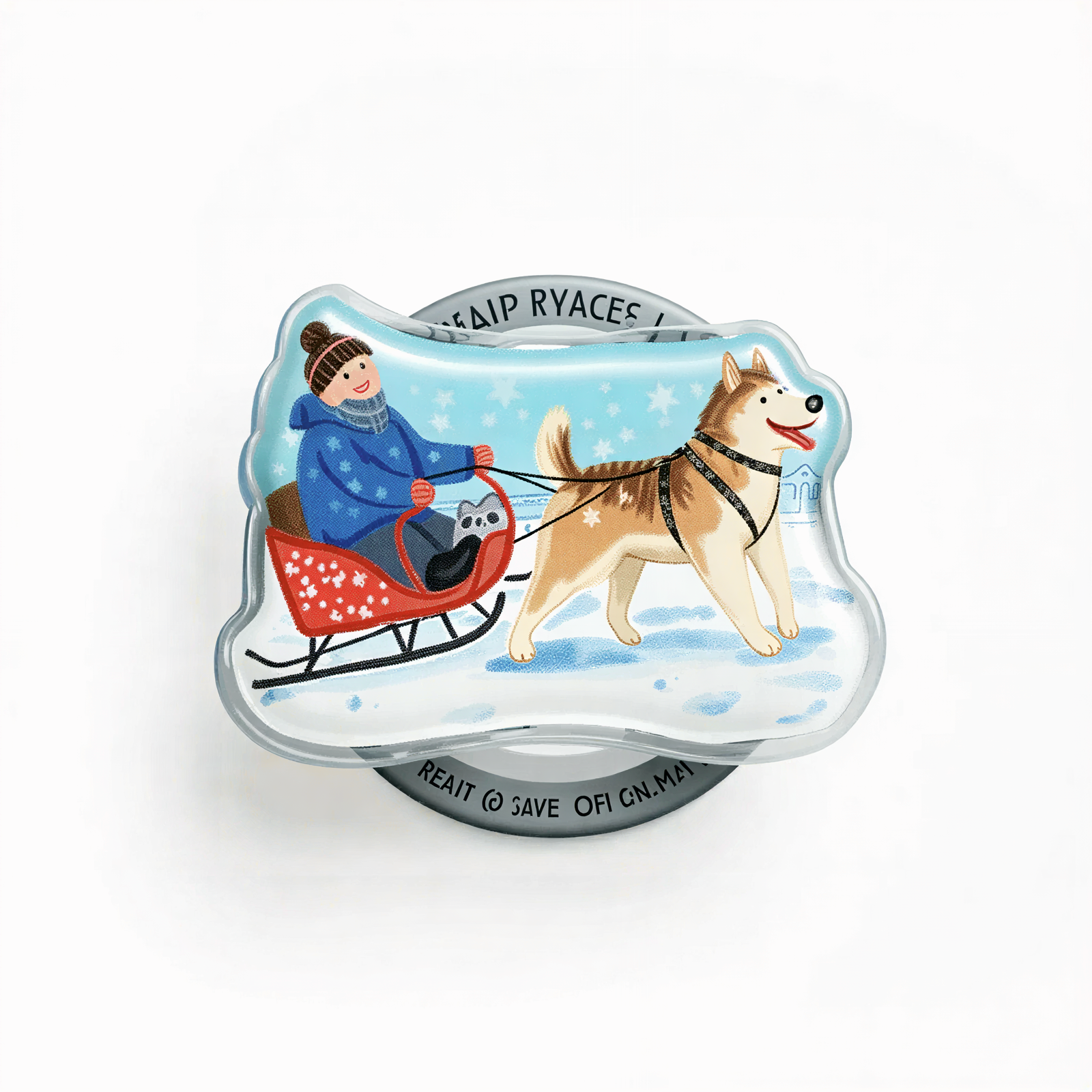 Winter Sled Fun Phone Grip Stand