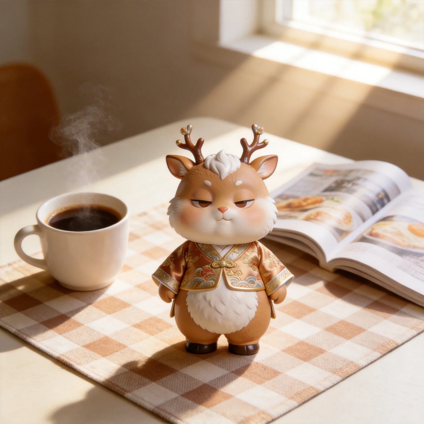 Chinese Style Cute Deer Figurine