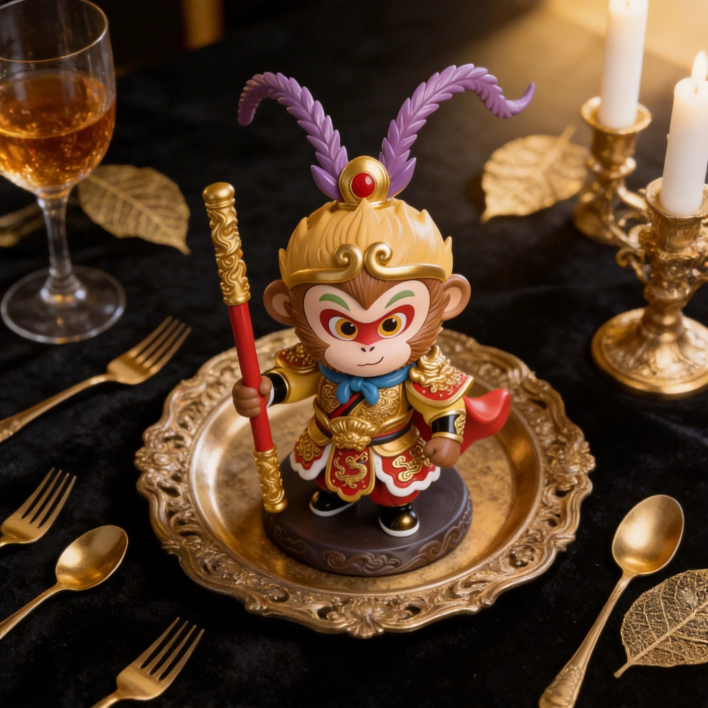 Cute Golden Armor Monkey Figurine