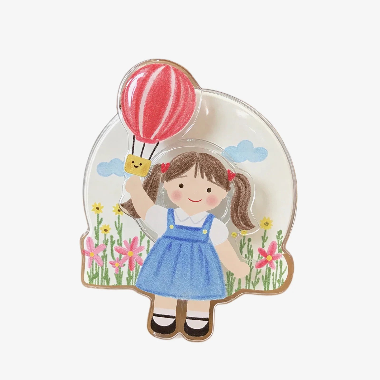 Girl Balloon Fun Phone Grip Stand