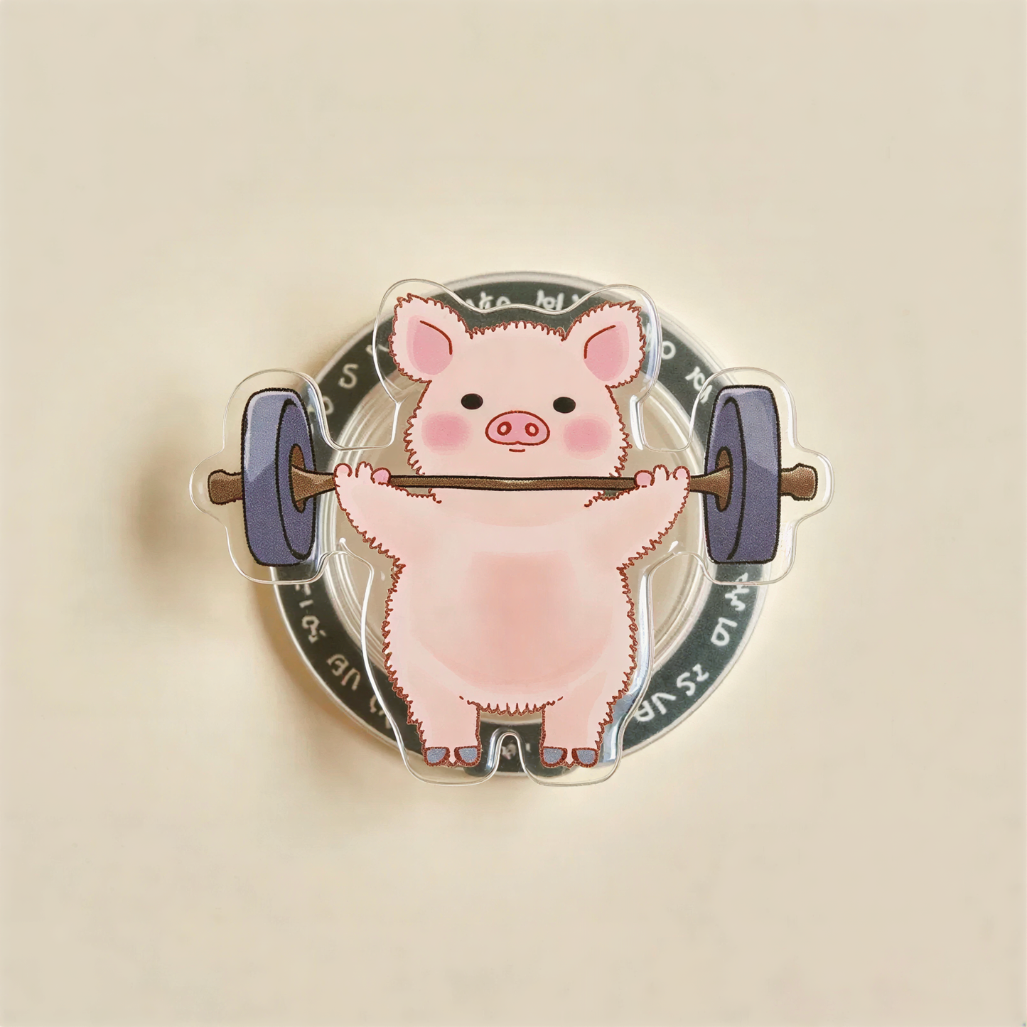 Barbell Lifting Piglet Phone Grip Stand