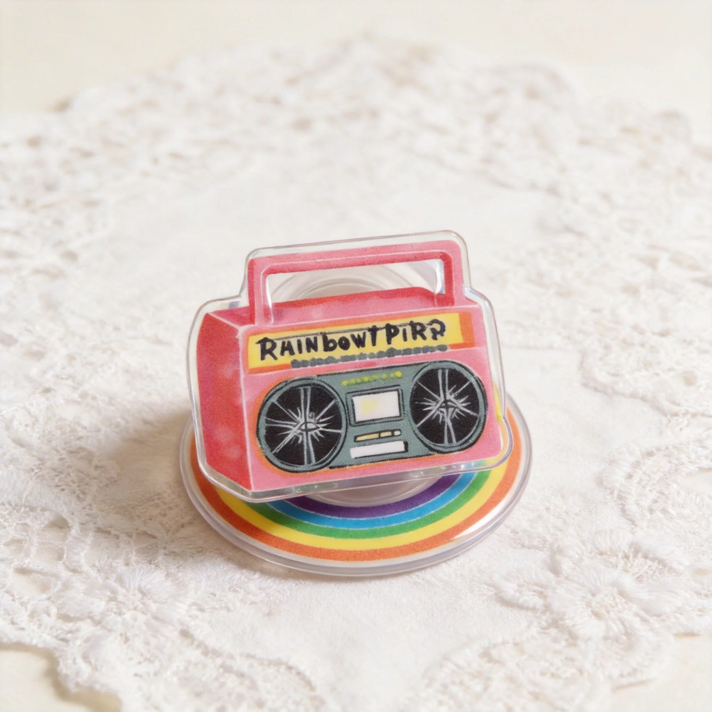 Rainbow Radio Phone Grip Stand
