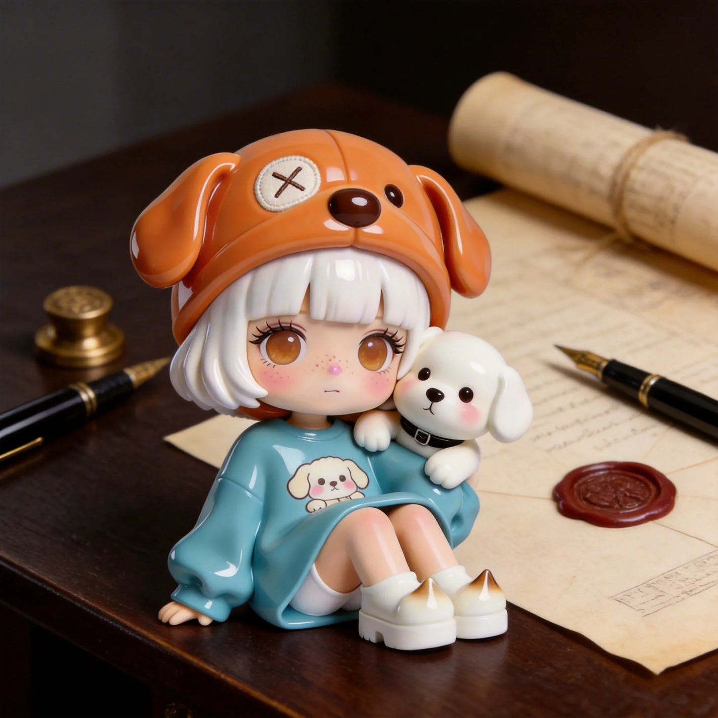 Cute Dog Girl Figurines
