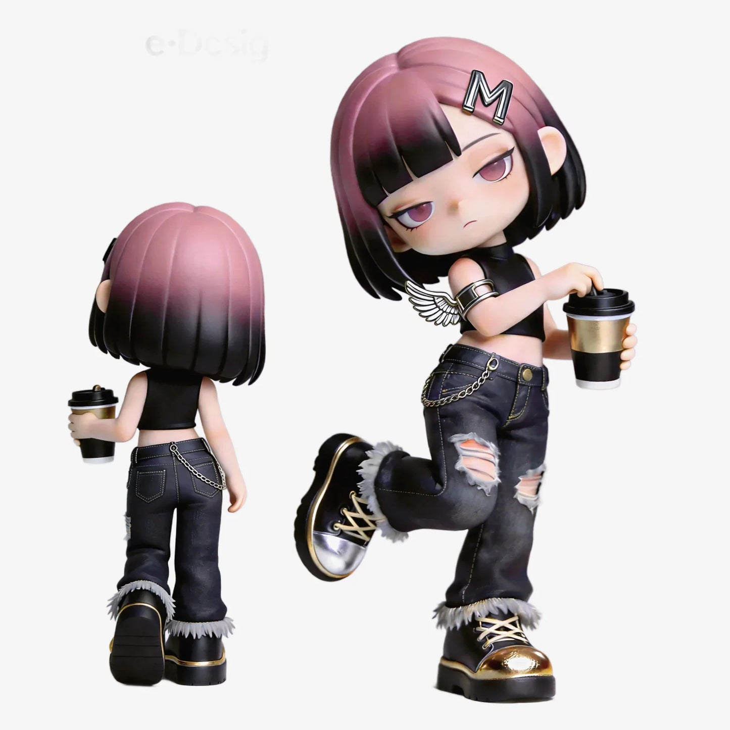 Trendy Coffee Girl Figurine
