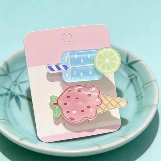 Popsicle Strawberry Hair Clip