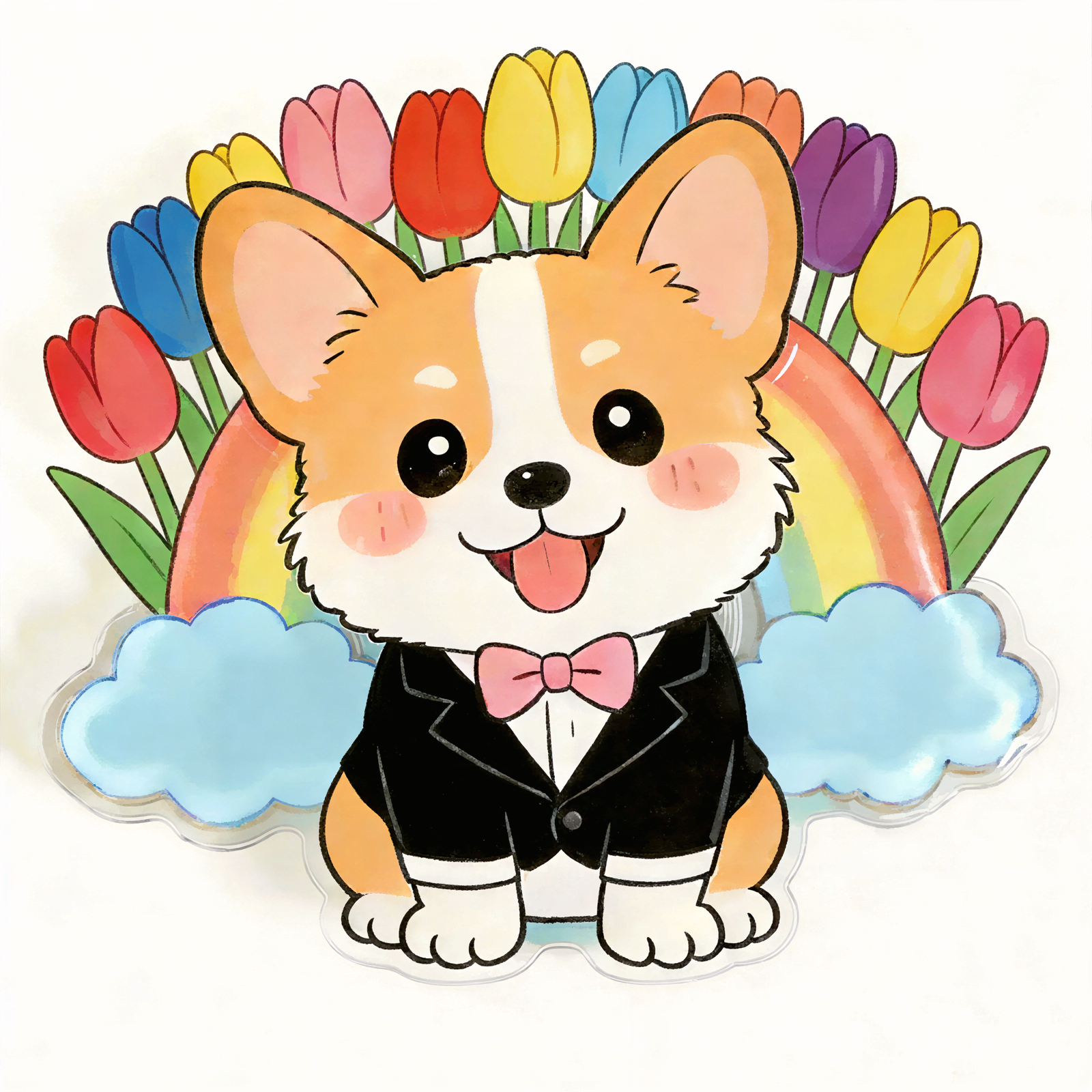 Cute Pet Rainbow Style Phone Grip Stand