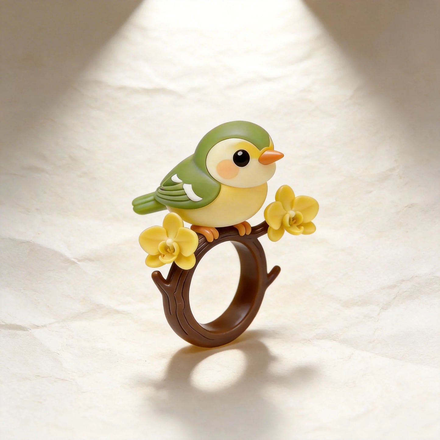 Cute Bird Yellow Flower Rings