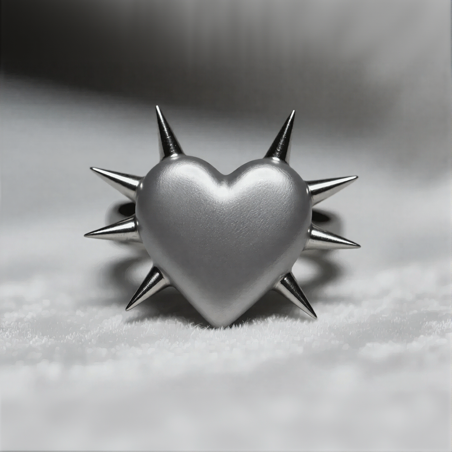 Spiked Heart Rings