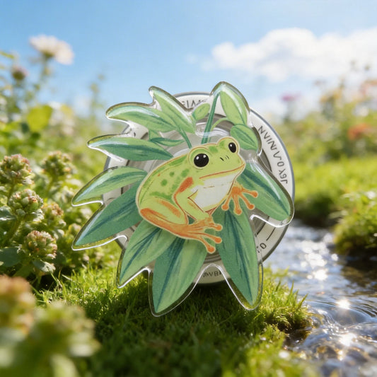 Green Plant Frog Phone Grip Stand