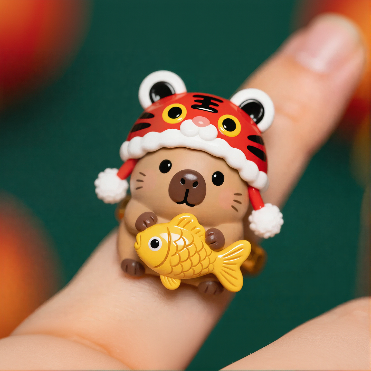 Tiger Hat Cute Creature Rings