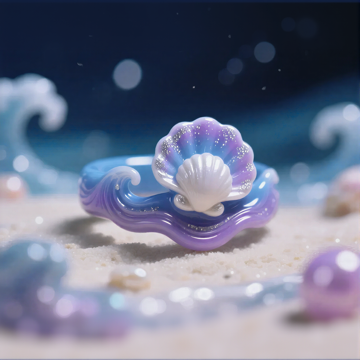 Seashell And Wave Rings