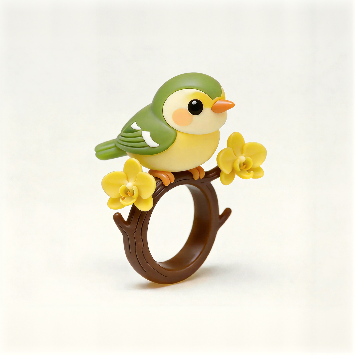 Cute Bird Yellow Flower Rings