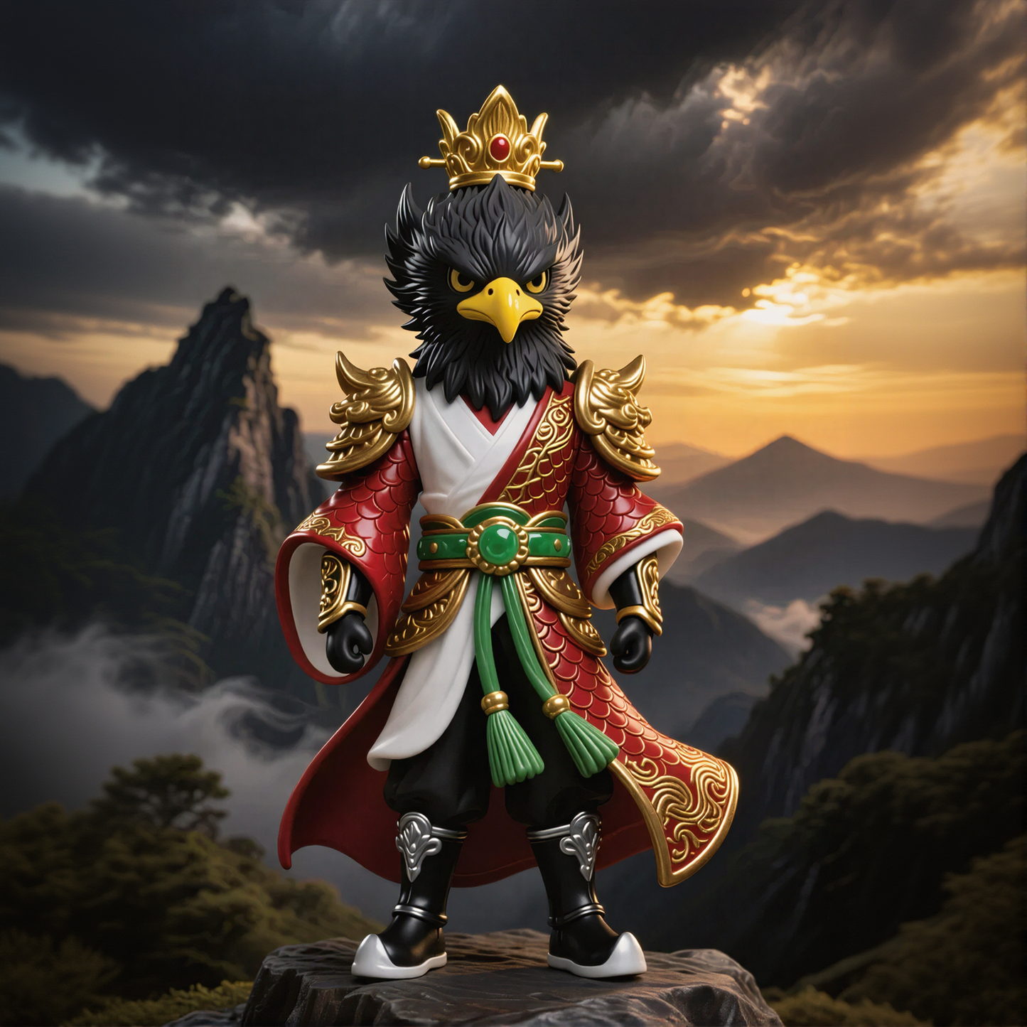 Eagle Shape Ancient Character Figurine