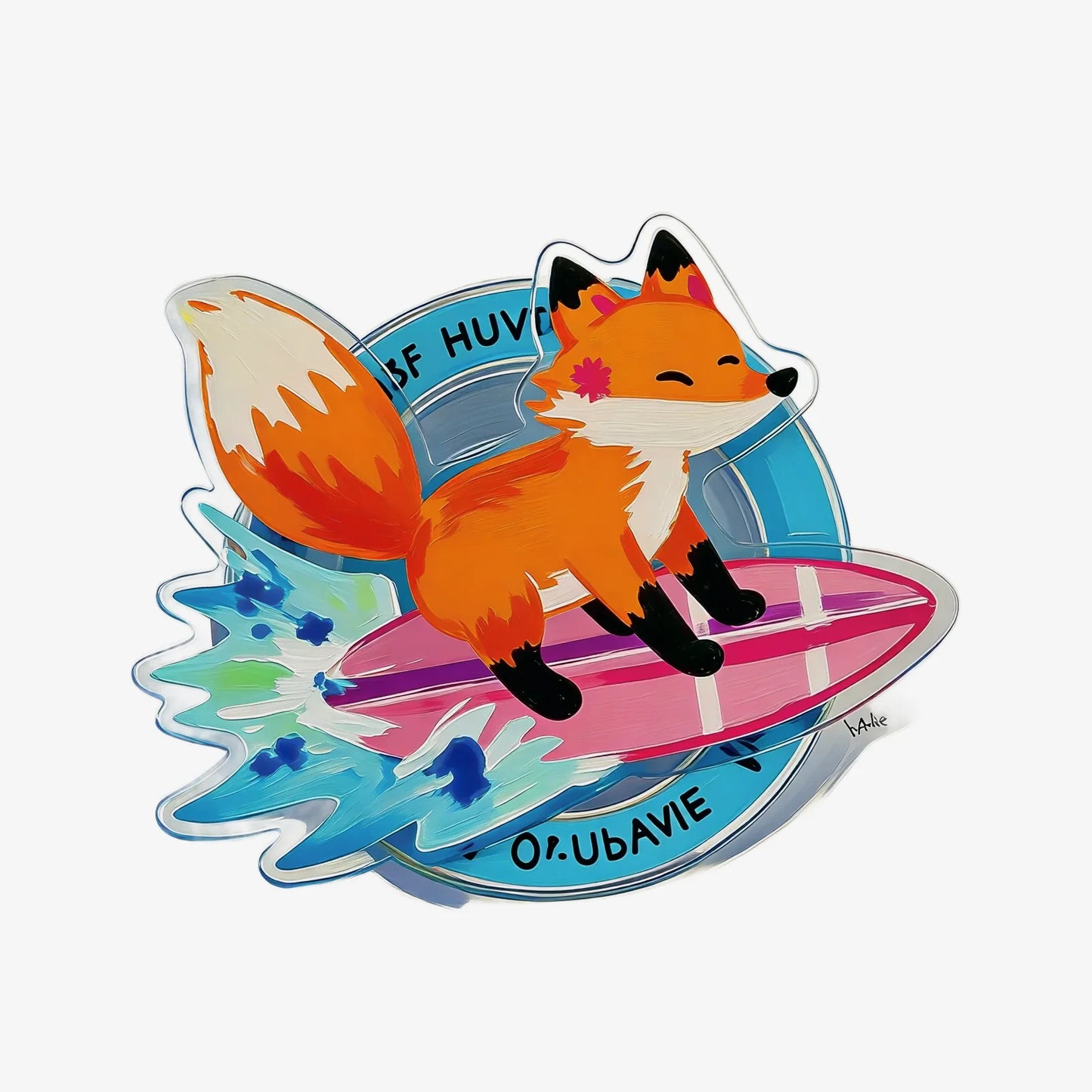 Surfing Little Fox Phone Grip Stand