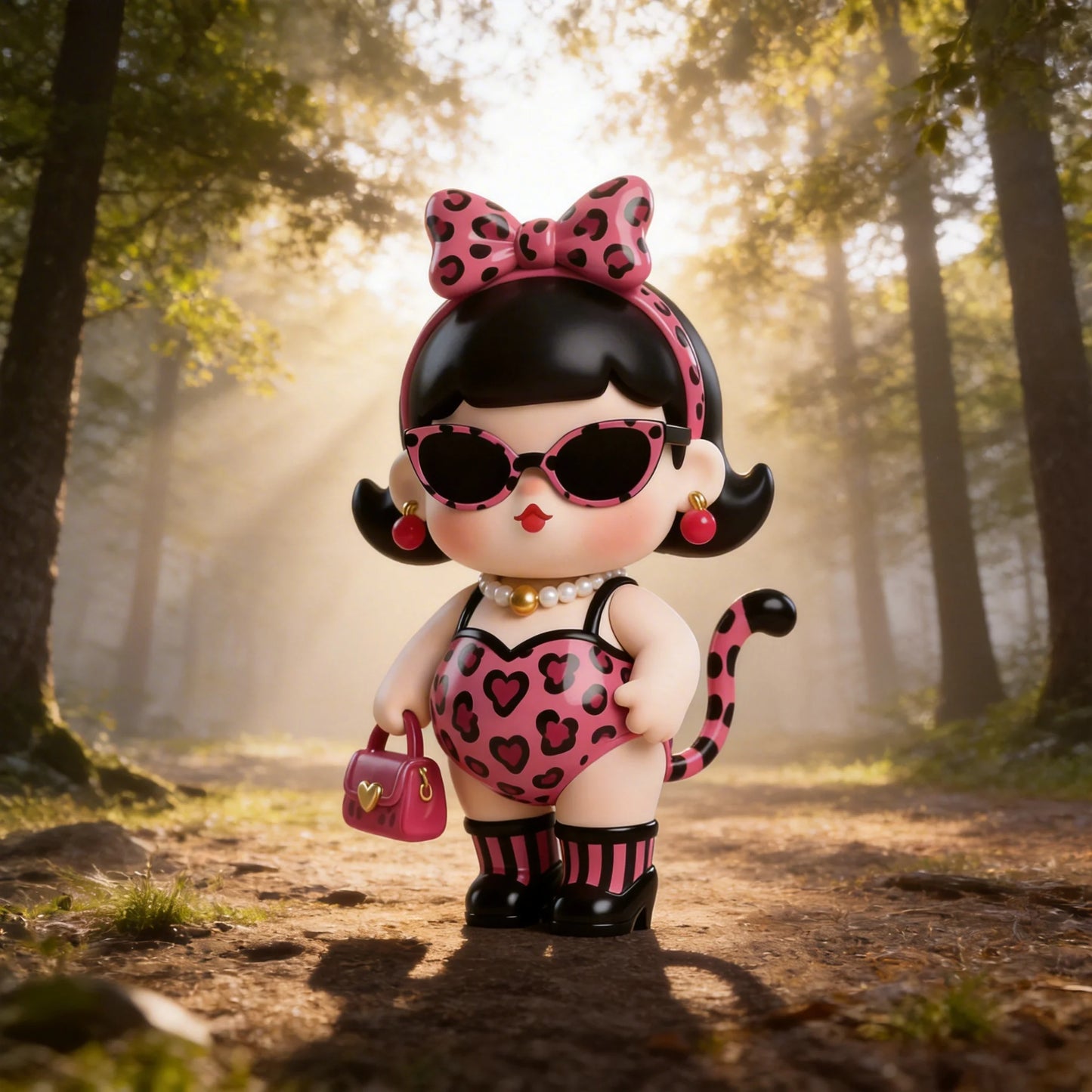 Pink Leopard Sweetheart Figurine