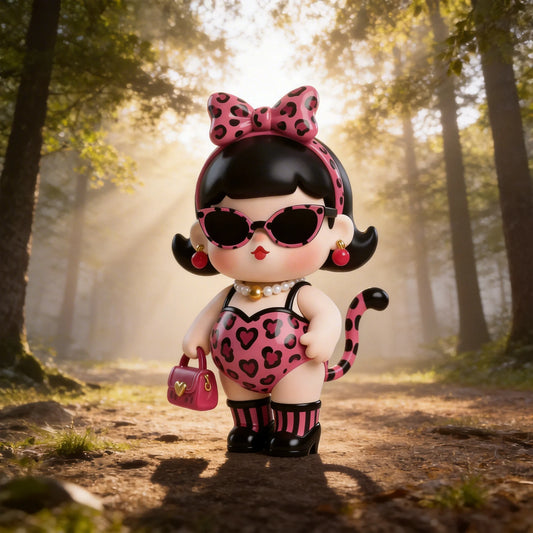 Pink Leopard Sweetheart Figurine