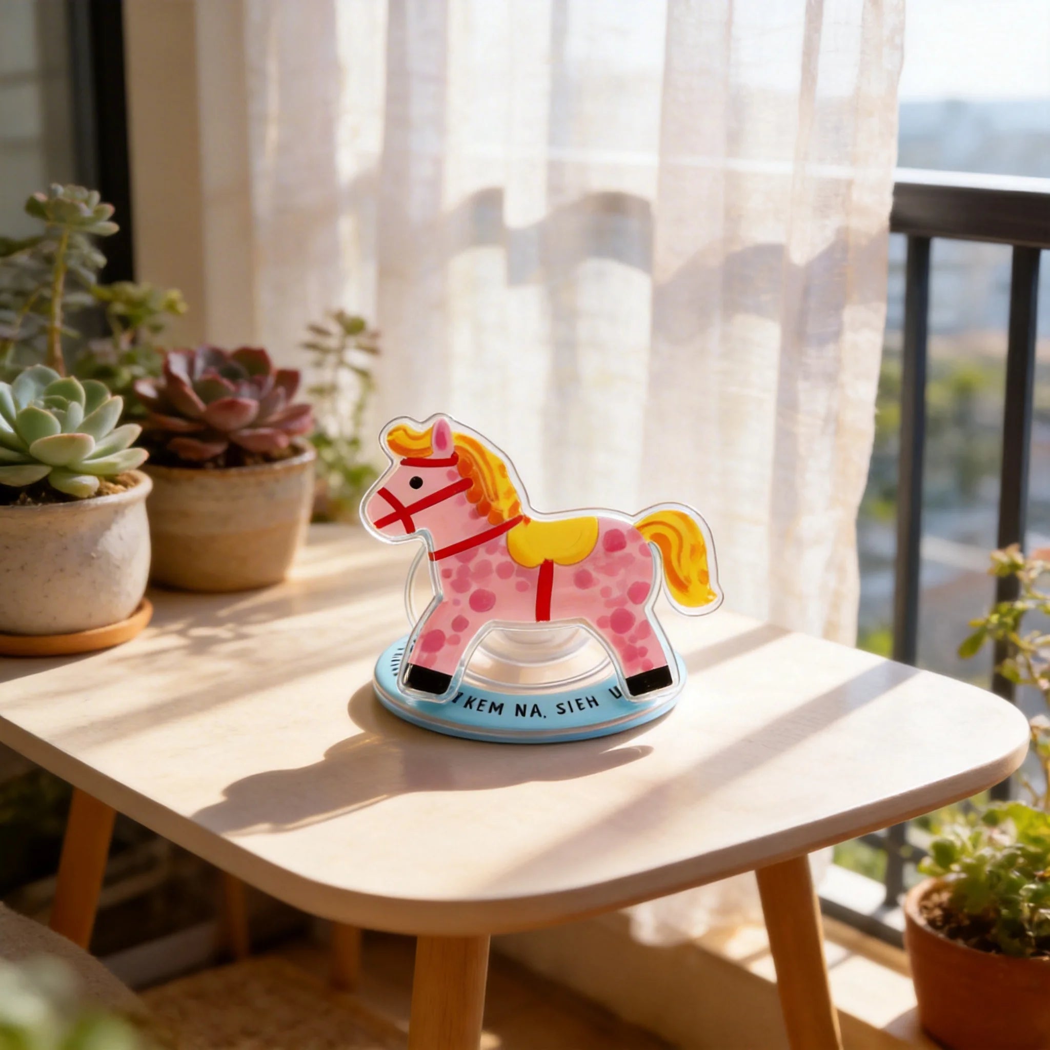 Pink Spotted Pony Phone Grip Stand